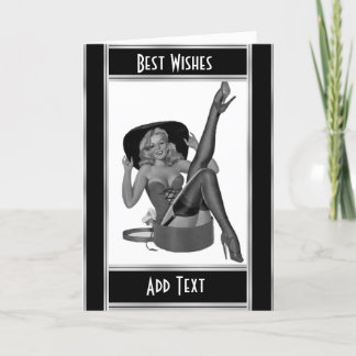 Card Button up Girls Vintag (26) Karte