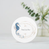 Card (Circle) - Birth Announcement Ocean Kaart Einladung (Stehend Vorderseite)
