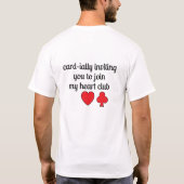 Card Club Liebe Puffer Design T-Shirt (Rückseite)