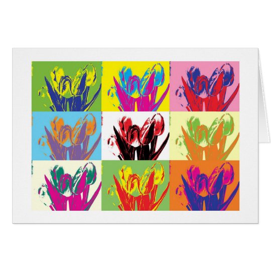 Card colorful tulips karte