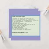 Card ' Could you be my love ' Karte (Vorderseite/Rückseite Beispiel)