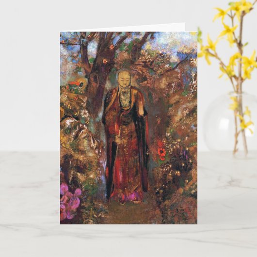 Card/Einladung: Buddha by Odilon Redon Karte (Gelbe Blume)