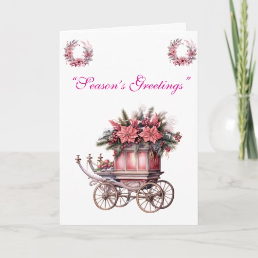 Card-Elegante Rosa Weihnachtskarten Sammlung. Karte (Vorderseite)