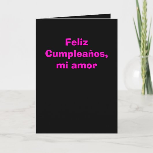 Card - Feliz Cumpleaños, mi amor - Rosa y negra Karte (Vorderseite)