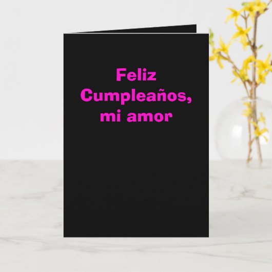 Card - Feliz Cumpleaños, mi amor - Rosa y negra Karte (Gelbe Blume)