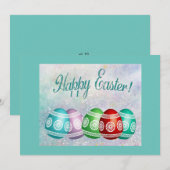 Card Flat Happy Osterfarbene Eier Feiertagskarte (Vorne/Hinten)
