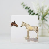 Card "Foal Friends" von Esorada Einladung (Stehend Vorderseite)