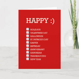 Card For All Seasons (Red) Feiertagskarte
