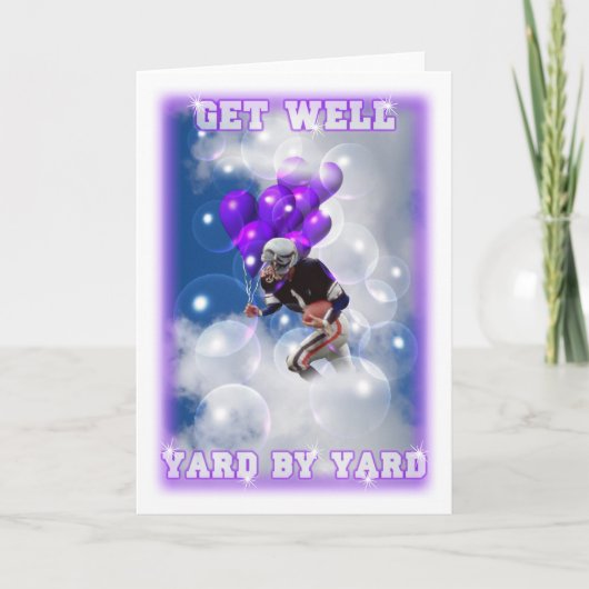 Card	Get well football player deliver balloons Karte (Vorderseite)