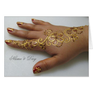 Card Gold Mehndi Hand