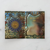 Card Gold Metal Jugendstil Best Wünsche Geburtstag Karte (Innenseite)