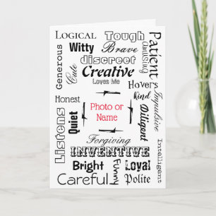 Card Gründe warum ich Ihnen die Liebe Word Cloud Karte