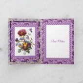 Card Gruß Vintage Blumenmauve-Blume Karte (Innenseite)