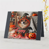 Card Halloween ein kleiner Hund Karte (Gelbe Blume)