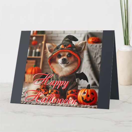 Card Halloween ein kleiner Hund Karte (Vorderseite)