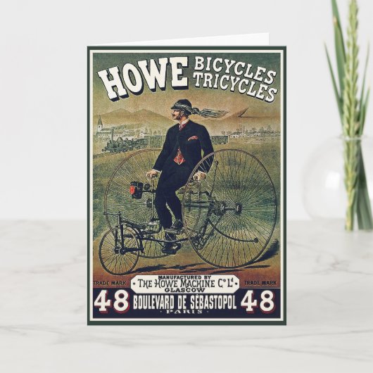 CARD: Howe Bicycle Dreirädrige Karte (Vorderseite)