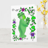 Card-Irish Kleeblatt St Patrick Teddy Karte (Gelbe Blume)