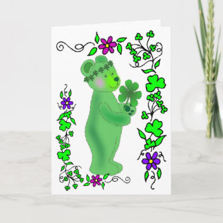 Card-Irish Kleeblatt St Patrick Teddy Karte