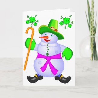 Card Irish Snowman Christmas Segings Irland Feiertagskarte