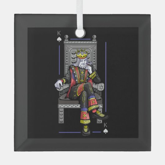 Card King Ornament Aus Glas (Vorderseite)