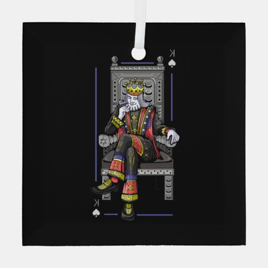 Card King Ornament Aus Glas (Rückseite)