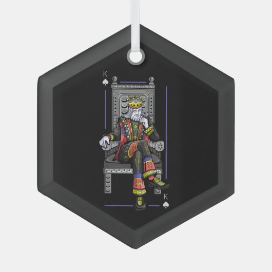 Card King Ornament Aus Glas (Vorderseite)