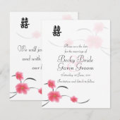 Card Kirschblossom Doppeltes Glück Einladung (Vorne/Hinten)