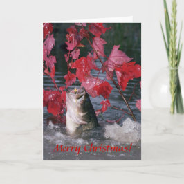 Card / Largemouth Bass Frohe Weihnachten! Feiertagskarte