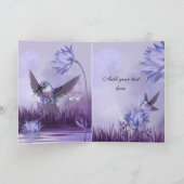 Card Lilac Hummingbird Birds Best Wakes Birthday Karte (Innenseite)