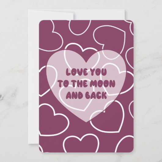 Card Love you to the moon and back Karte (Vorderseite)