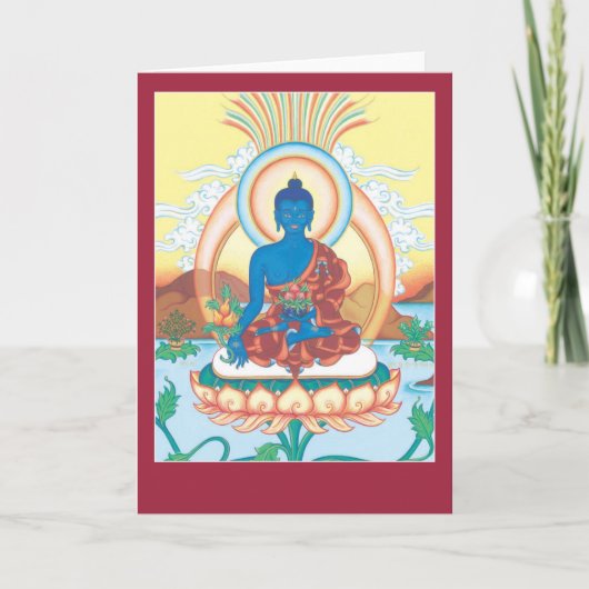 CARD Medicine Buddha - mit Erläuterung und Mantra Karte (Vorderseite)