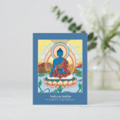 CARD Medicine Buddha - mit schönem Rücken Postkarte (Stehend Vorderseite)