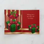 Card Merry Xmas Red Green Gold Weihnachten (Innenseite)
