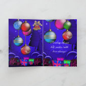 Card Merry Xmas Weihnachtsglocken Balls Feiertagskarte (Innenseite)