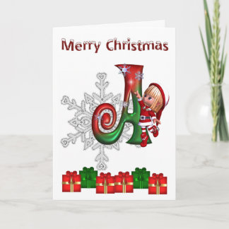Card Monogram Christmas A Feiertagskarte