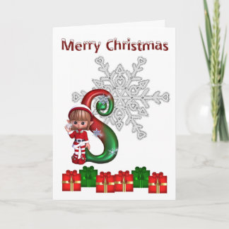 Card Monogram Christmas Feiertagskarte