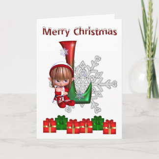 Card Monogram Christmas L Feiertagskarte