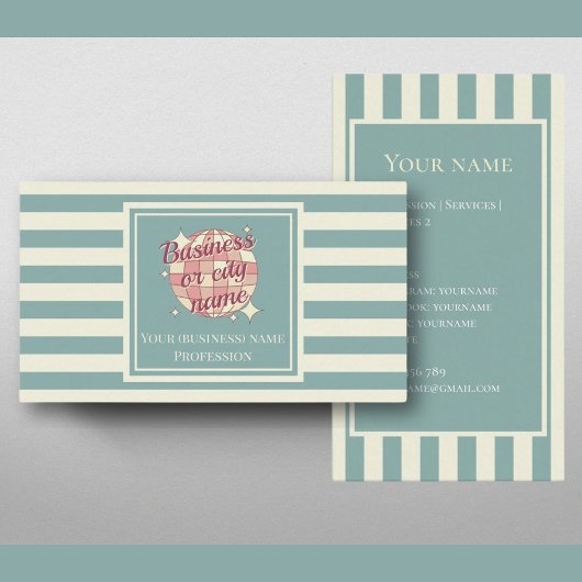 Card nautische Streifen Stadt Firmenname Visitenkarte