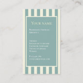 Card nautische Streifen Stadt Firmenname Visitenkarte (Rückseite)