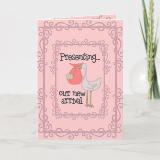Card New Baby Girl Neue Ankündigung