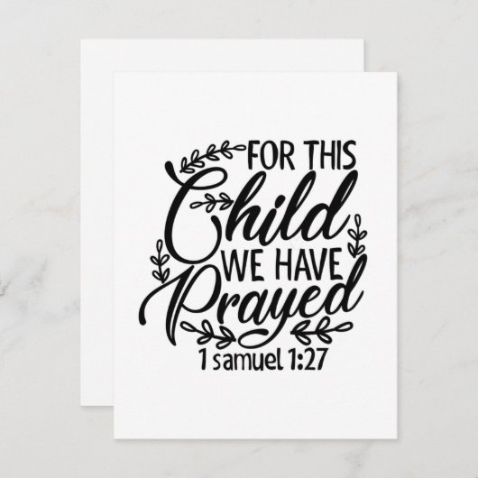 Card Postkarte, Für dieses Kind haben wir gebetet Save The Date (Vorne/Hinten)