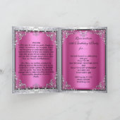 Card Quinceanera Pink Silver Tiara Eiffelturm Einladung (Innenseite)