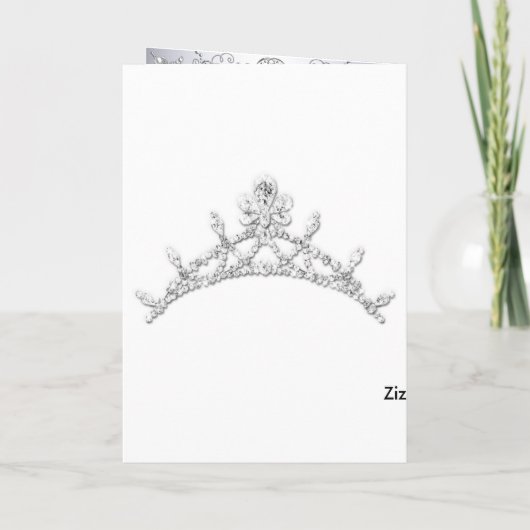 Card Quinceanera Pink Silver Tiara Eiffelturm Einladung (Rückseite)
