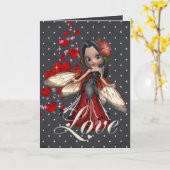 Card Red Liebe Fairy Karte (Gelbe Blume)