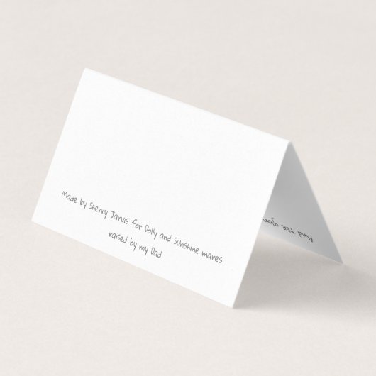 Card Set Glory Horse von Sherry Jarvis (Rückseite)