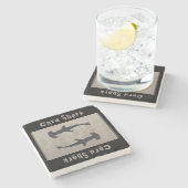 Card Shark Gray Steinuntersetzer (Seitenansicht)