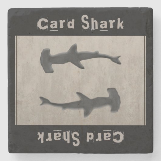 Card Shark Gray Steinuntersetzer (Vorderseite)