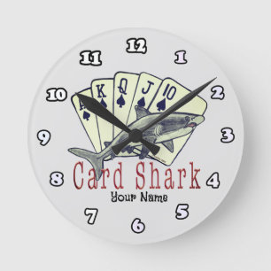 Card Shark Poker Runde Wanduhr