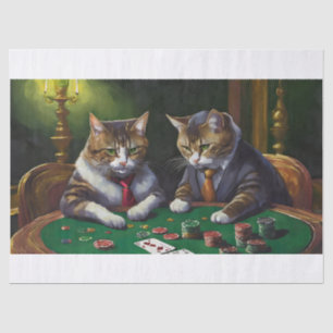 Card Sharks, Katzen beim Kartenspielen Seidenpapier