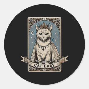 Card Shirt Kinderlose Katze Lady Shirt wählen Kama Runder Aufkleber
